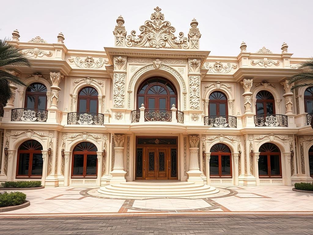 تركيب GRC لقصر فاخر في شمال الرياض