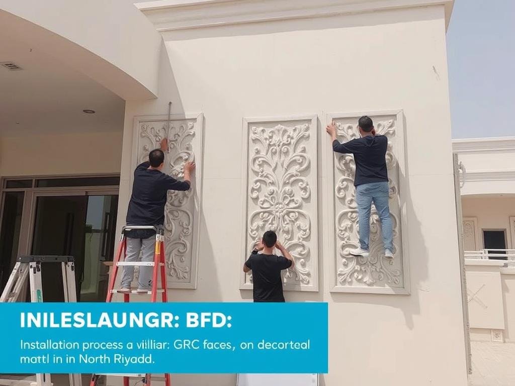 تركيب واجهات GRC لفيلا في شمال الرياض