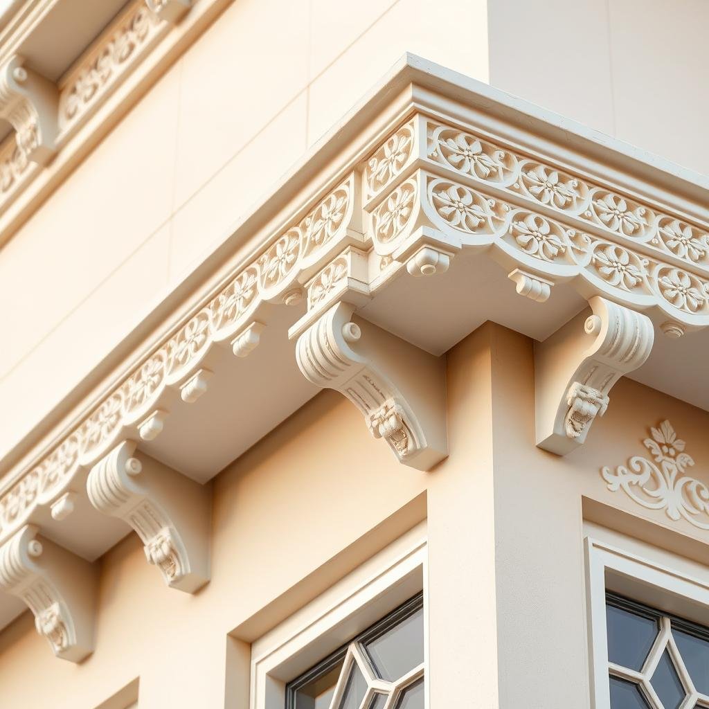 كرانيش وإطارات جي ار سي مزخرفة لنوافذ مبنى في جنوب الرياض