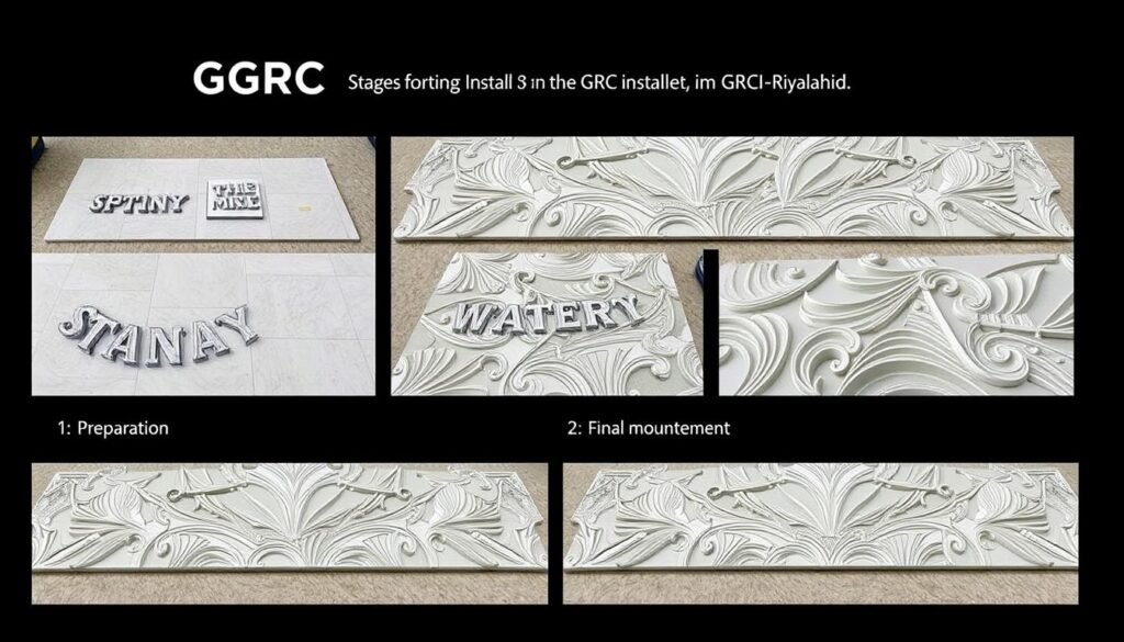 مراحل تركيب GRC في مشروع بشمال الرياض