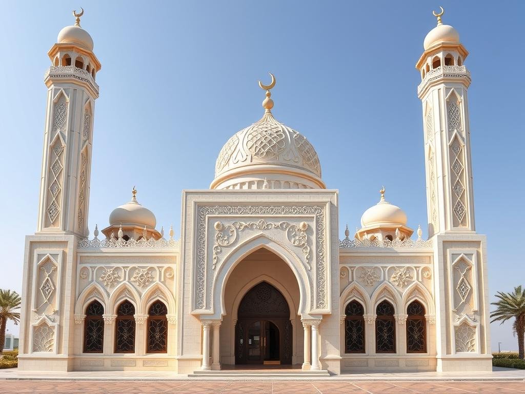 مسجد بواجهة جى ار سى في شرق الرياض