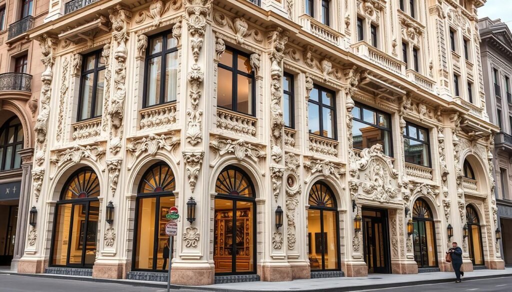 مشروع تركيب جي ار سي لواجهة مبنى تجاري فاخر