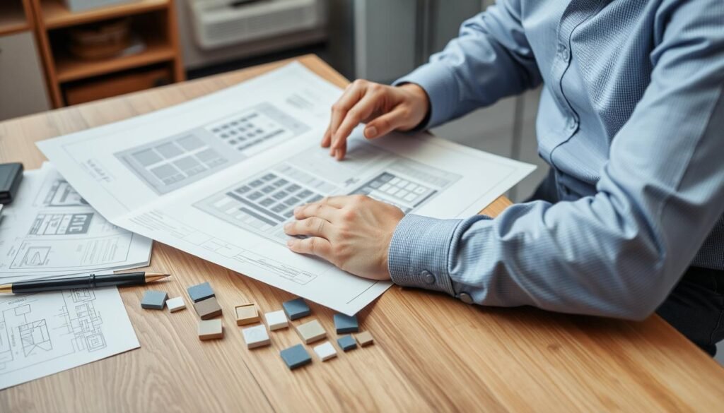 مهندس يشرح تفاصيل تصميم واجهة جي آر سي لعميل مع مخططات ونماذج