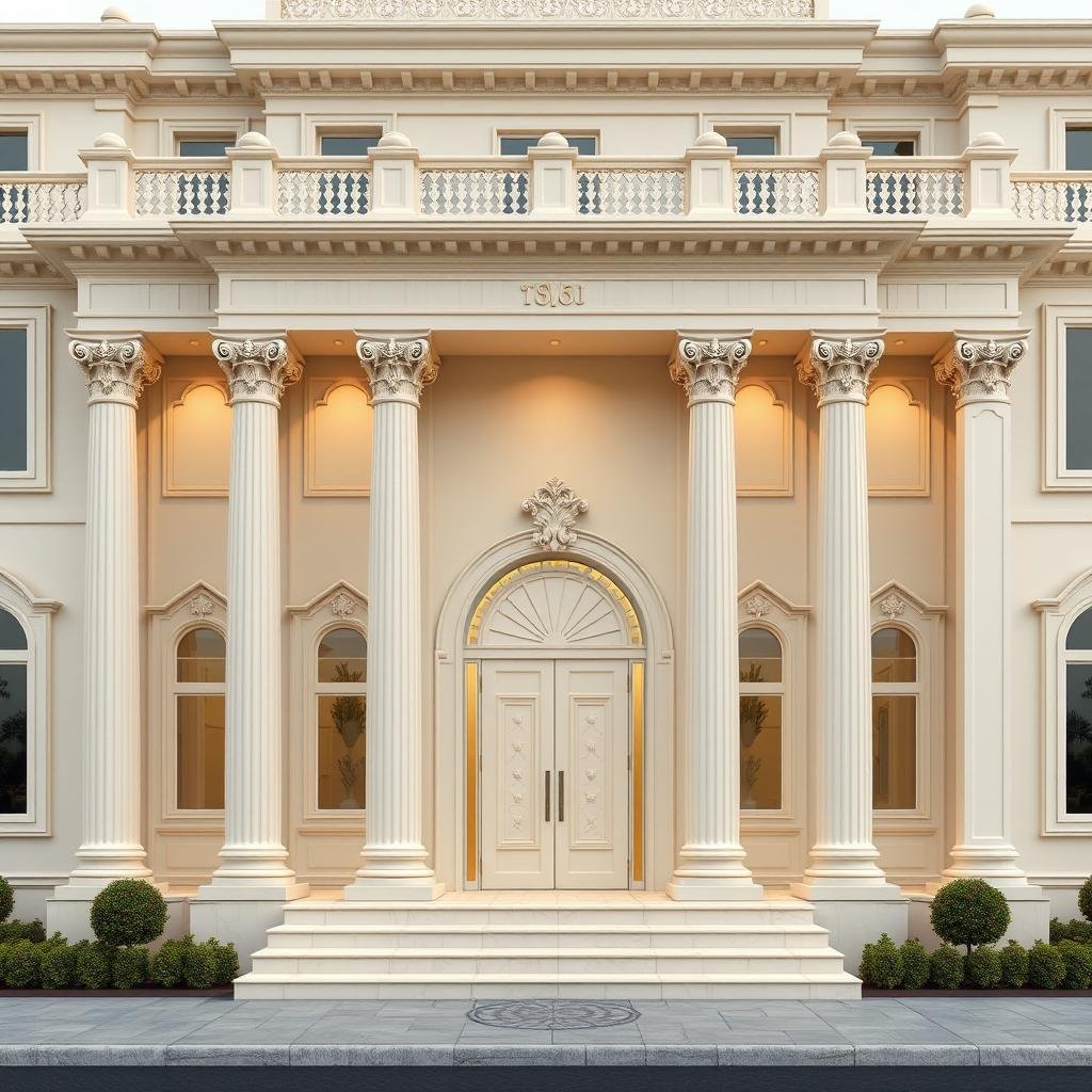 واجهة فيلا سكنية بتصميم جي آر سي كلاسيكي في الرياض واجهة فيلا سكنية بتصميم جي آر سي كلاسيكي في الرياض