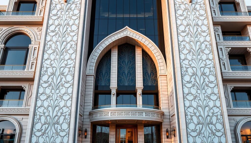 واجهة مبنى فاخرة مصنوعة من جى ار سى في شرق الرياض