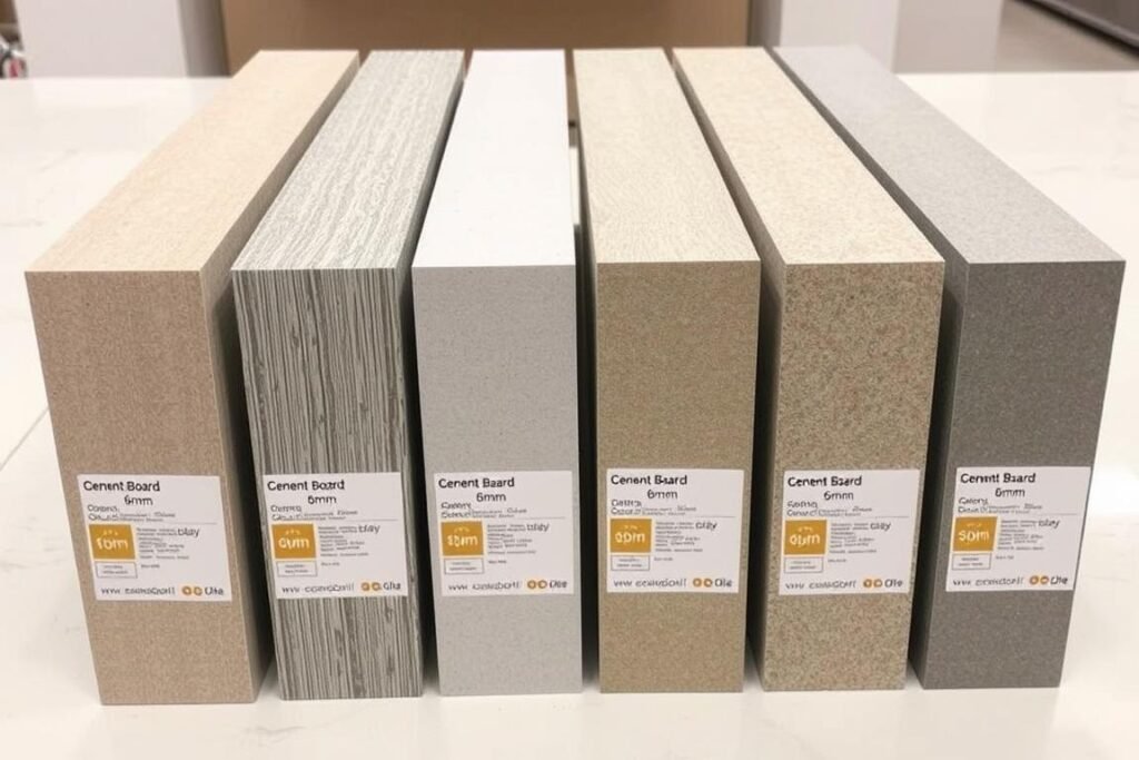 أنواع مختلفة من ألواح أسمنت بورد بسماكات متنوعة