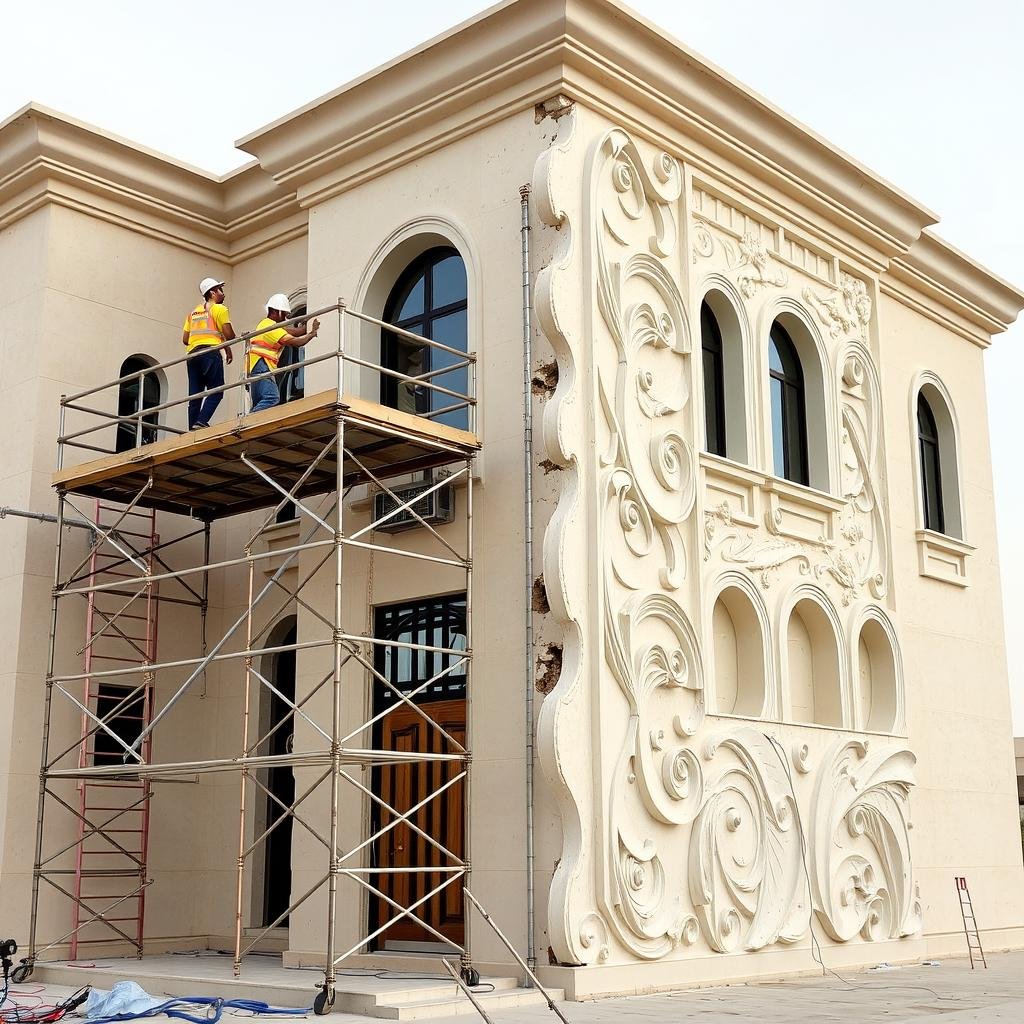 تنفيذ واجهات فلل جي آر سي في الرياض