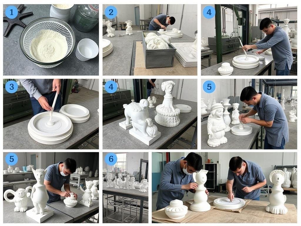 عملية تصنيع ديكورات جى ار سى