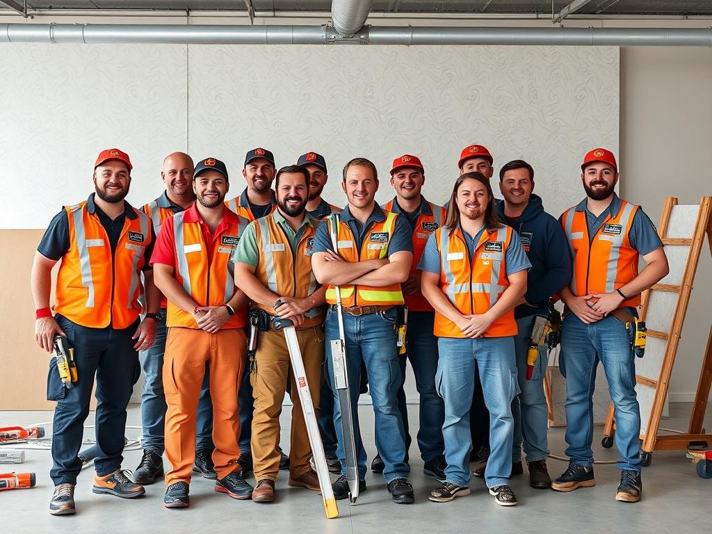 فريق عمل متخصص في تركيب أسمنت بورد