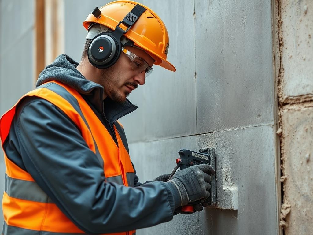 فني متخصص يقوم بتركيب أسمنت بورد باحترافية