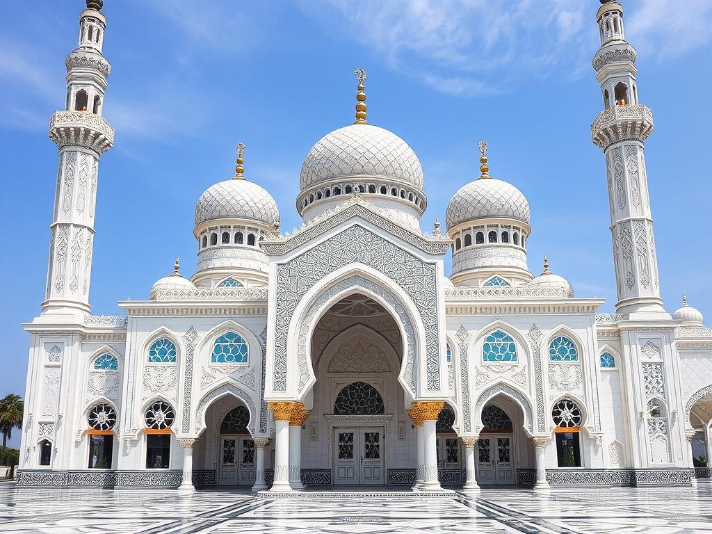 مسجد مزين بديكورات جى ار سى إسلامية