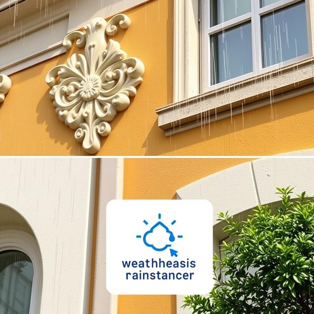 مقاومة ديكورات جى ار سى للعوامل الجوية والرطوبة