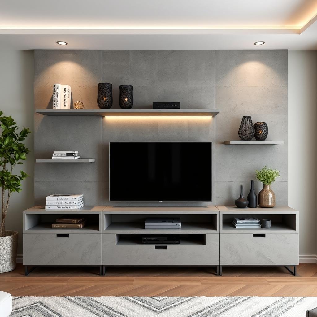 واجهة تلفزيون مصممة من أسمنت بورد