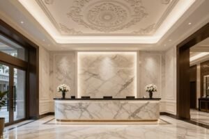 ديكورات داخلية من الجي ار سي (GRC) لقاعة استقبال فخمة