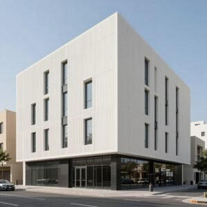 واجهة مبنى تجاري بتكسية جي ار سي (GRC)