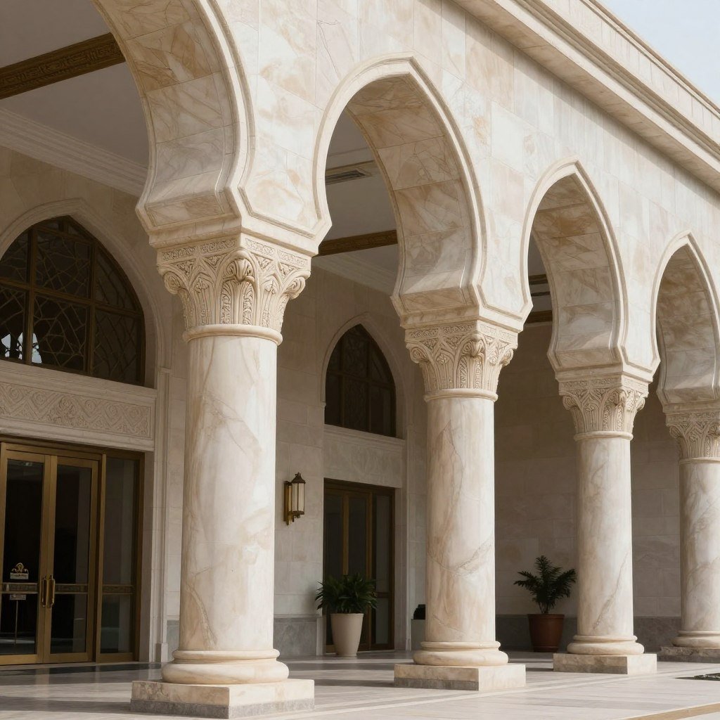 أعمدة وتيجان من الجي ار سي بتصميم إسلامي