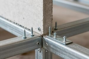 تثبيت اسمنت بورد على الهيكل المعدني