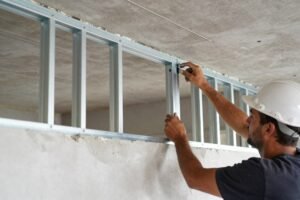 تركيب الهيكل المعدني لاسمنت بورد