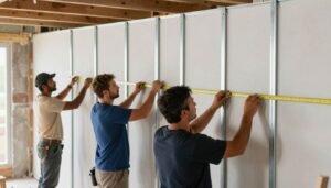 تركيب الهيكل المعدني لاسمنت بورد