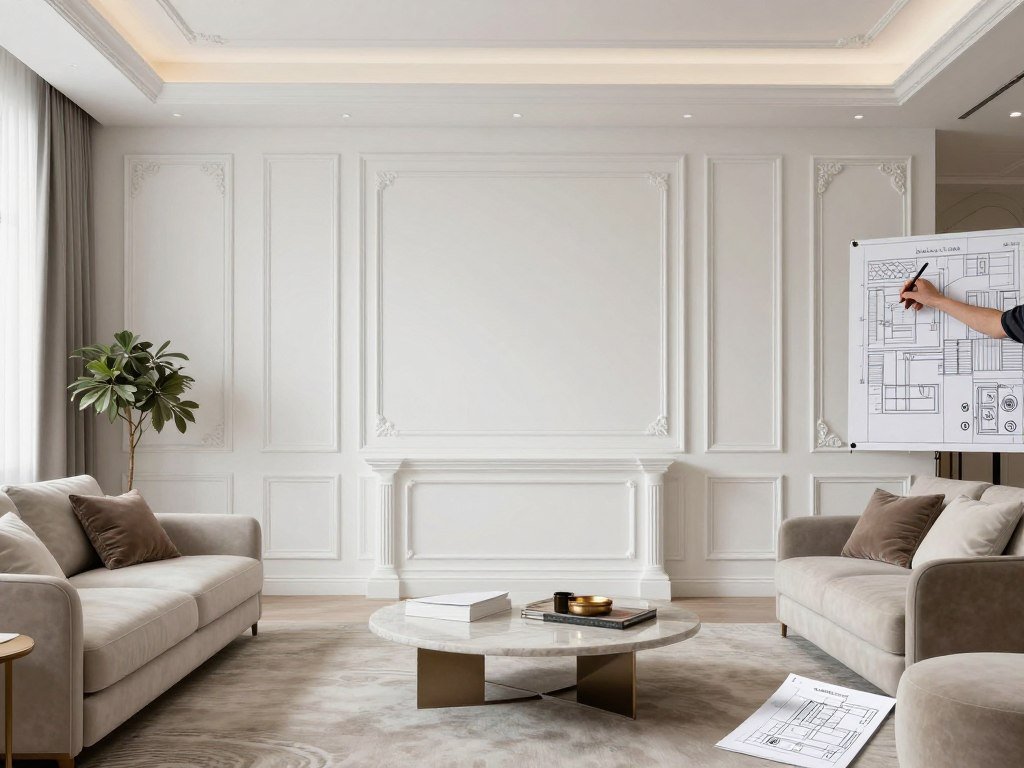 تصميم ديكورات داخلية جي ار سي لغرفة معيشة