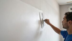 تطبيق الطبقة النهائية من المعجون على ألواح اسمنت بورد تطبيق الطبقة النهائية من المعجون على ألواح اسمنت بورد