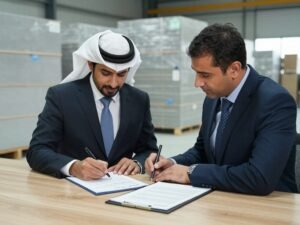 توقيع عقد مع شركة متخصصة في توريد وتركيب اسمنت بورد