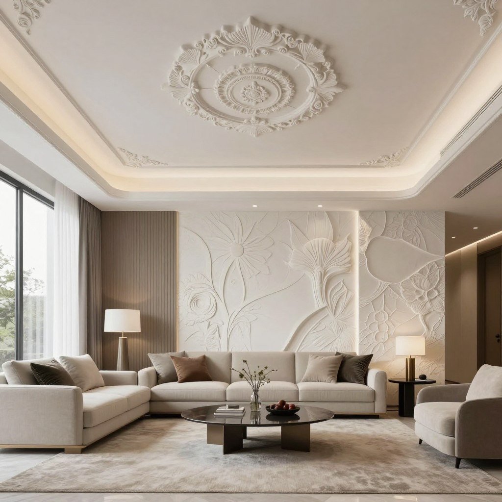 ديكورات جي ار سي في غرفة المعيشة