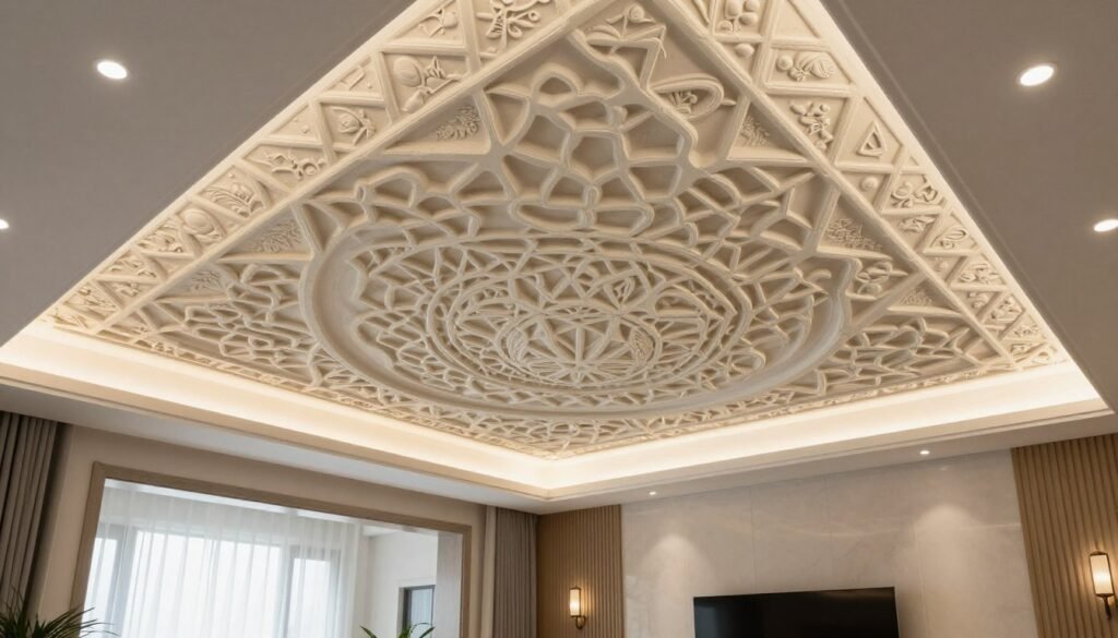 سقف معلق من الجي ار سي بتصميم إسلامي
