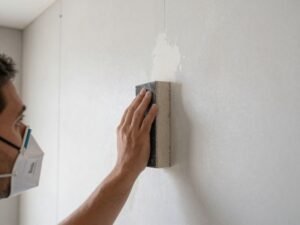 صنفرة وتنعيم سطح الاسمنت بورد بعد جفاف المعجون صنفرة وتنعيم سطح الاسمنت بورد بعد جفاف المعجون