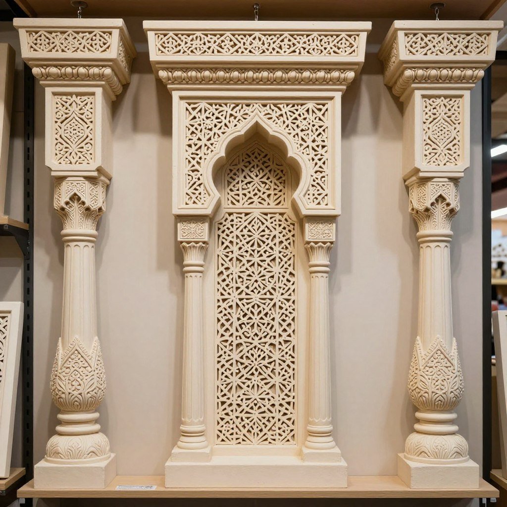 عناصر زخرفية من الجي ار سي بتصاميم إسلامية من إنتاج العرب للمظلات