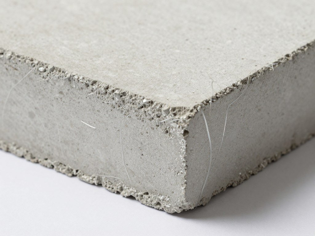 عينة من مادة الجي ار سي توضح تركيبتها من الخرسانة والألياف الزجاجية