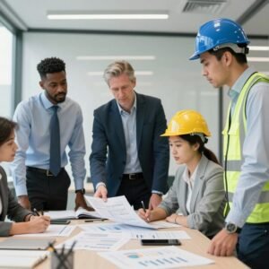 فريق عمل مصنع جي ار سي مع التركيب من المهندسين والفنيين ذوي الخبرة