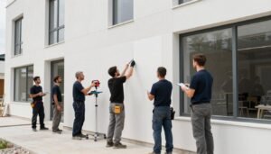 فريق عمل معلم جى ار سى المحترف أثناء تنفيذ مشروع كبير