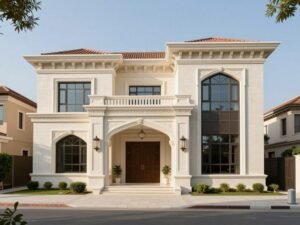 فيلا سكنية بواجهات جى ار سى (GRC Facades) كلاسيكية