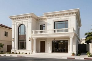 فيلا سكنية فاخرة بواجهات جي ار سي بتصميم كلاسيكي