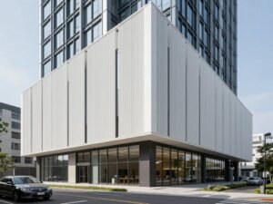 مبنى تجاري بواجهات جى ار سى (GRC Facades) مودرن
