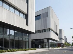 مجمع تجاري بواجهة جي ار سي عصرية من مقاول جي ار سي معتمد