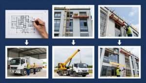 مراحل تركيب جى ار سى للواجهات من التصميم إلى التنفيذ النهائي