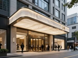 مظلات جي ار سي لمبنى تجاري