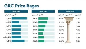 مقارنة أسعار متر جي ار سي حسب نوع الاستخدام في السعودية