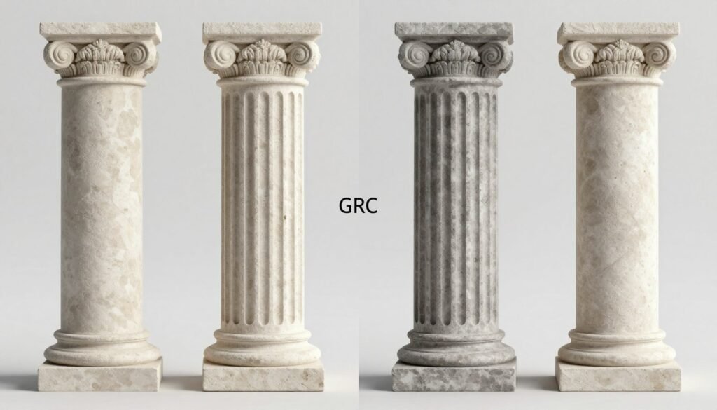 مقارنة بين أعمدة جي ار سي والأعمدة التقليدية توضح مميزاتها