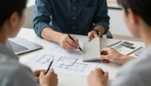 مهندس يشرح خيارات زخارف جي ار سي لعميل