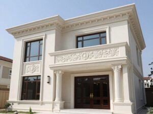 واجهة فيلا فاخرة منفذة بديكورات جي ار سي